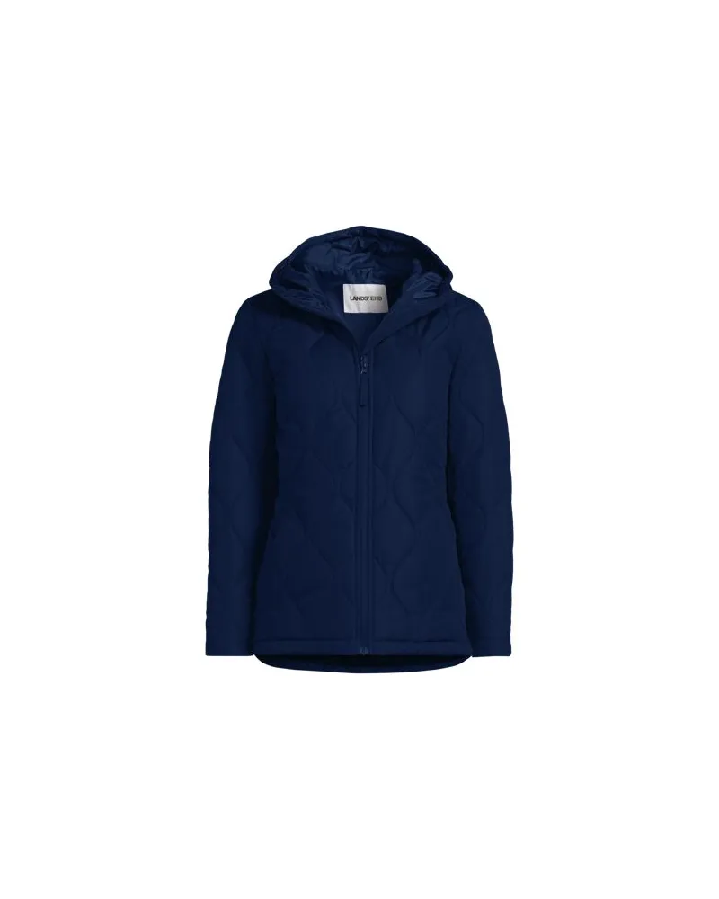 Lands' End Isolierte Steppjacke FeatherFree, Damen, Größe plus, Blau, Polyester, by Blau