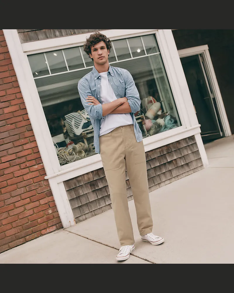 Lands' End Twill-Hose mit Stretch, Herren, Größe regular, Braun, Elasthan/Baumwoll-Mischung, by Braun