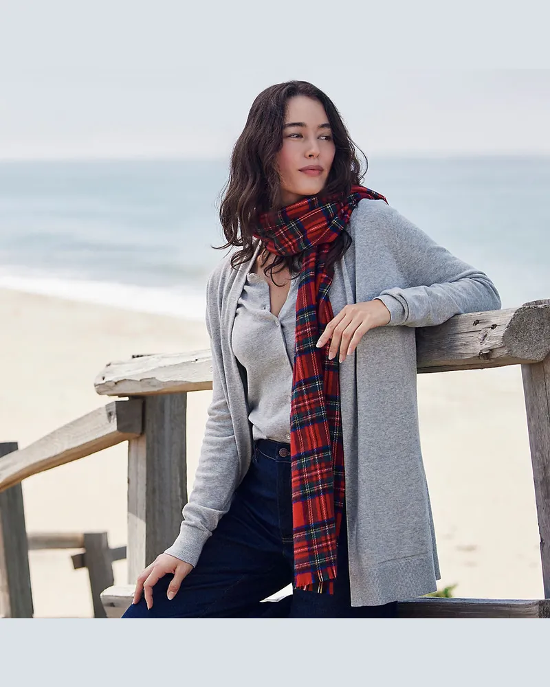 Lands' End Offener Cardigan, Damen, Größe regular, Grau, Baumwolle, by Grau