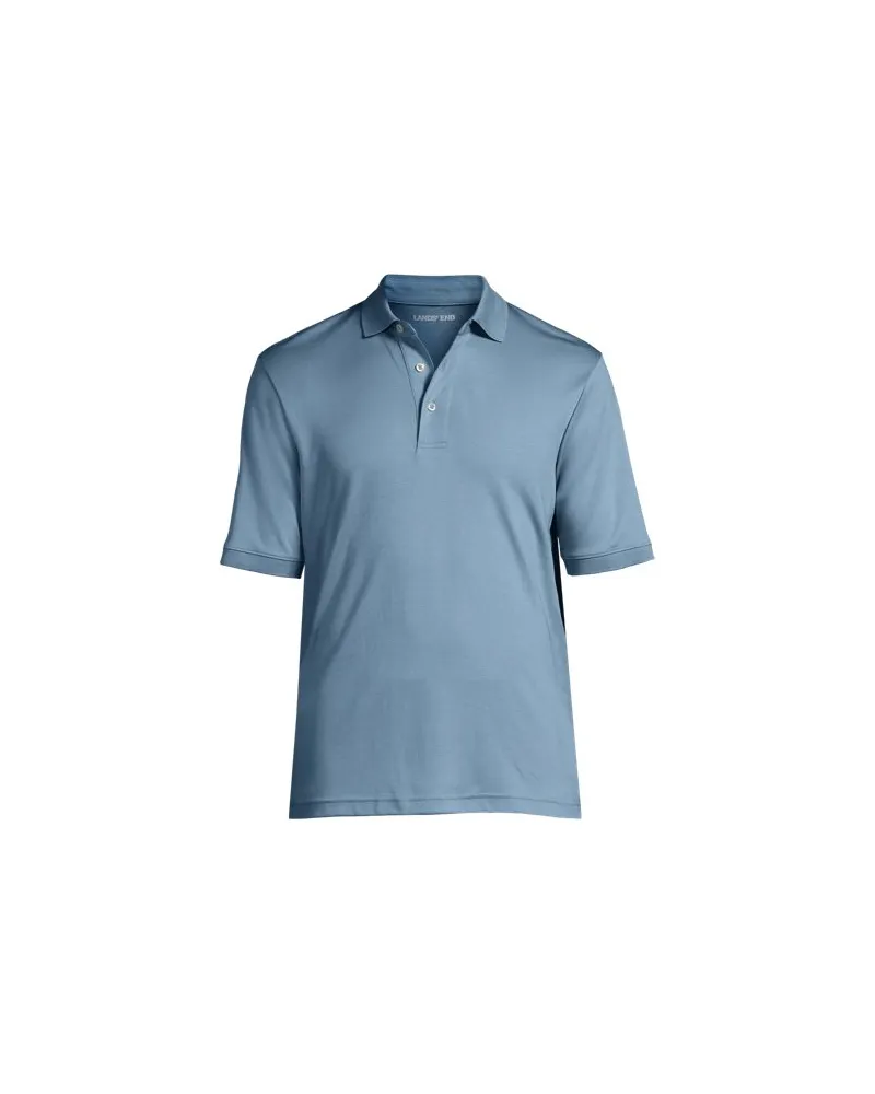 Lands' End Supima Kurzarm-Polo, Classic Fit, Herren, Größe:56-58 regular, Blau, Baumwolle, by Blau