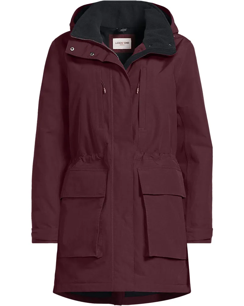 Lands' End Wasserdichter Parka SQUALL, Damen, Größe petite, Rot, Nylon, by Rot
