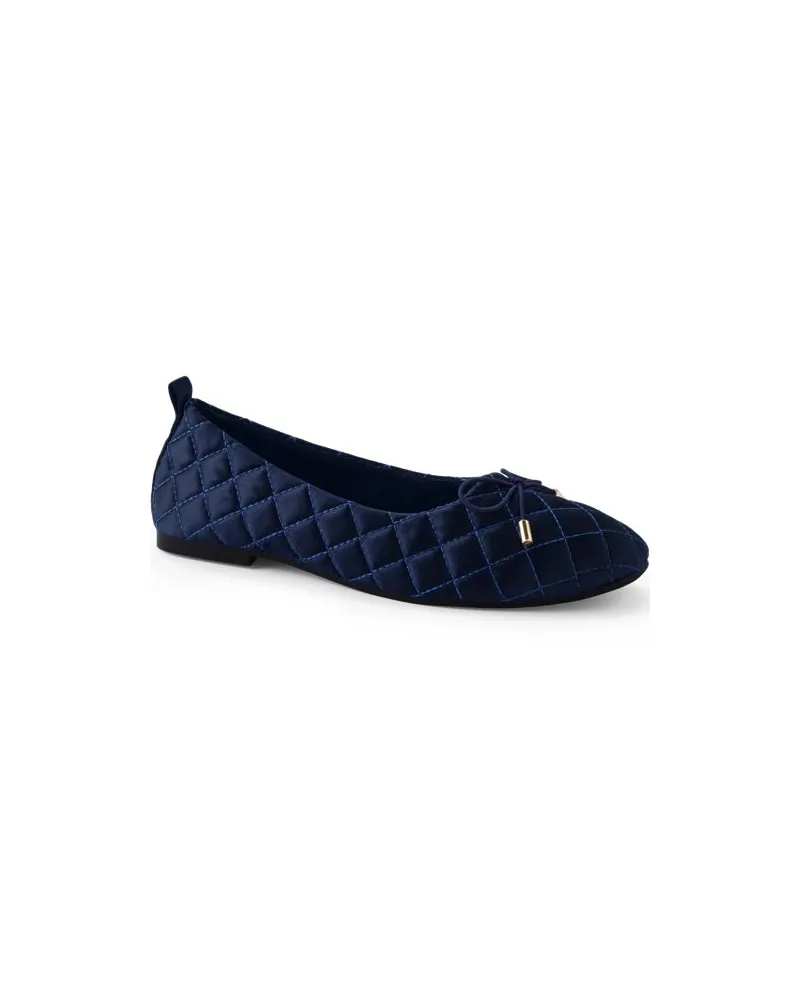 Lands' End Ballerinas mit Schleife, Damen, Größe regular, Blau, by Blau