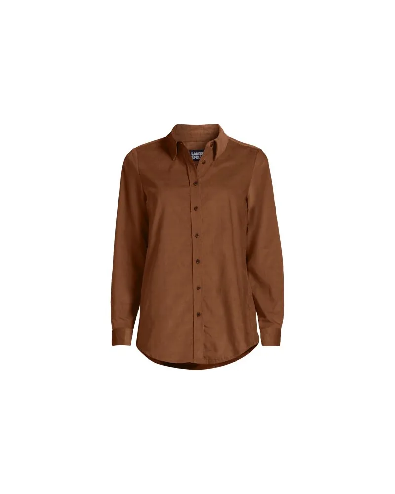 Lands' End Feincord-Hemdbluse, Damen, Größe plus, Orange, Baumwolle, by Orange