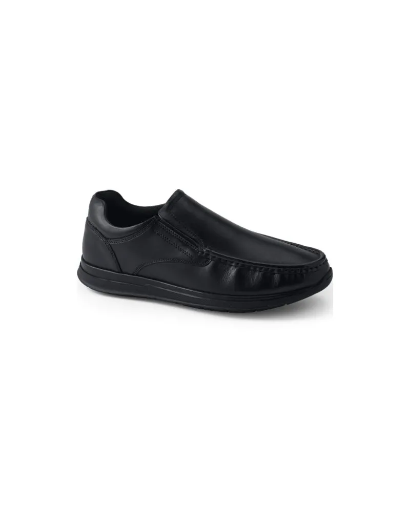Lands' End Slipper aus Leder, Herren, Größe regular, Schwarz, Leder, by Schwarz