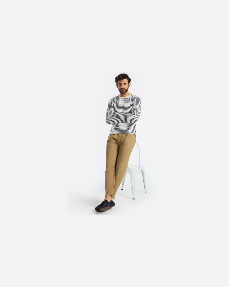 Lands' End Pendler-Hose mit Schlupfbund und Bundfalten, Herren, Größe:56-58 regular, Braun, Viskose/Polyester-Mischung, by Braun