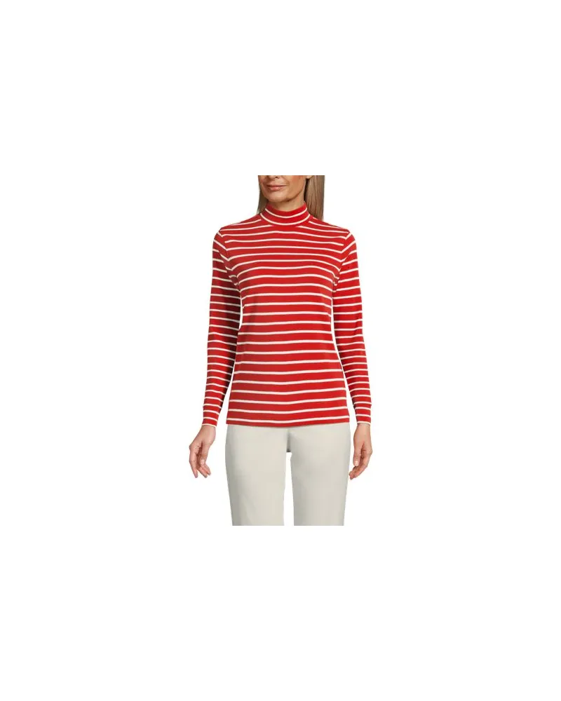 Lands' End Stehkragen-Shirt, Damen, Größe petite, Orange, Baumwolle, by Orange