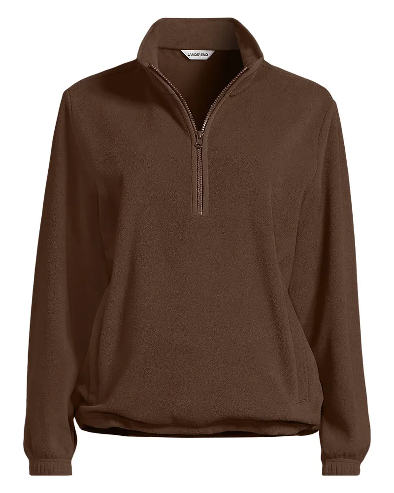 Lands' End Anyweather Fleece-Pullover mit Reißverschluss, Damen, Größe regular, Braun, Polyester, by Braun