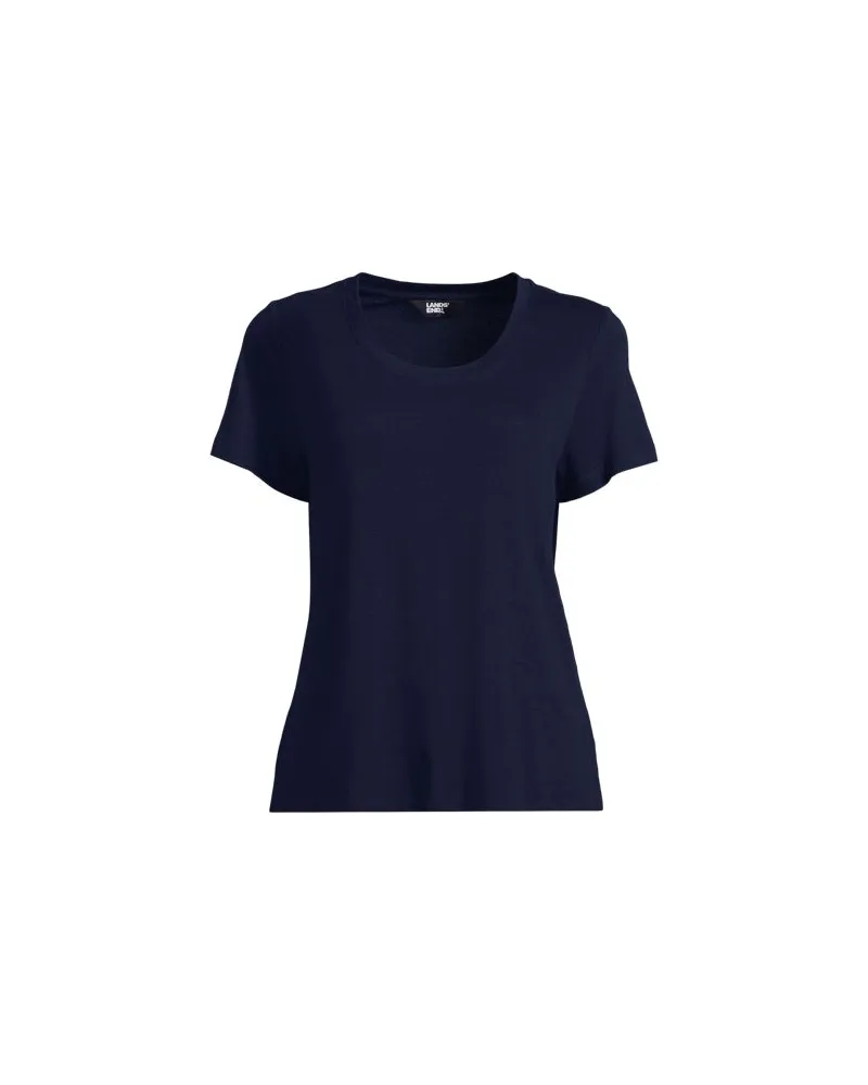 Lands' End Shirt aus Leinenmix, Damen, Größe:40-42 regular, Blau, by Blau