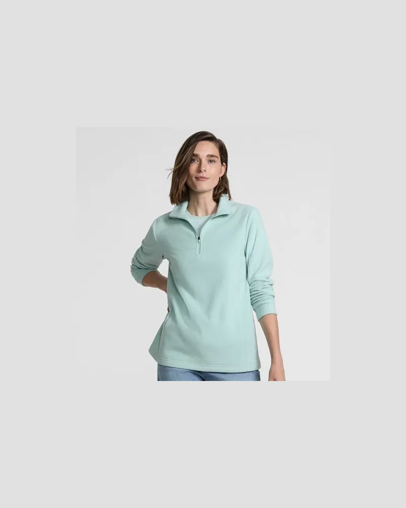Lands' End Anyweather Fleece-Pullover mit Reißverschluss, Damen, Größe petite, Grün, Polyester, by Grün