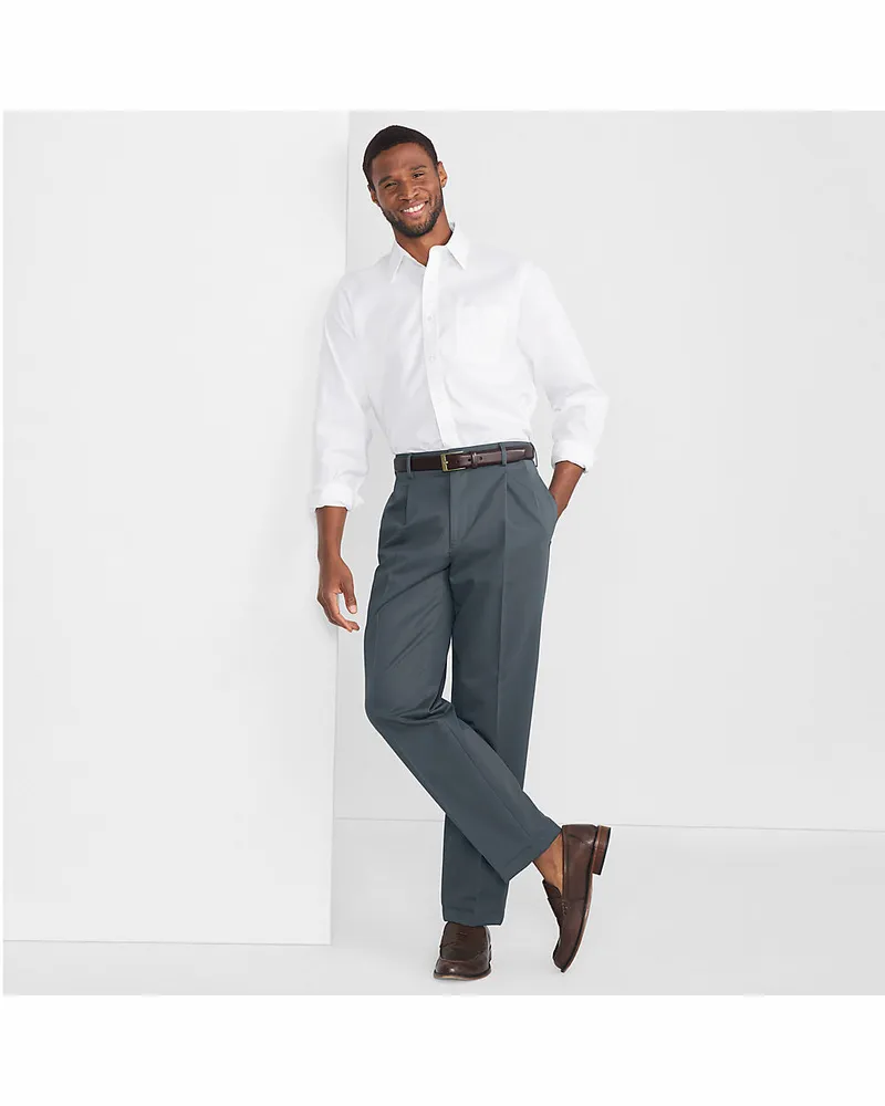 Lands' End CLASSIC FIT. Klassik-Kragen. Bügelleichtes Pinpointhemd, Herren, Größe regular, Weiß, Baumwolle, by Weiß