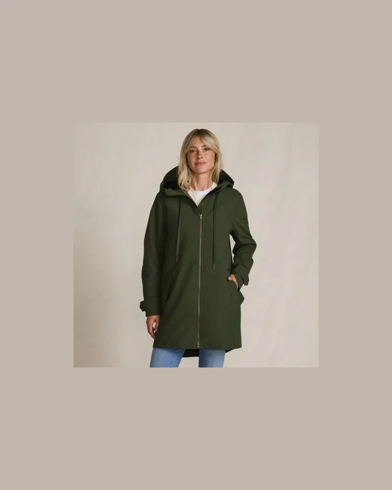 Lands' End Squall Regenjacke in A-Linie, Damen, Größe:40-42 petite, Grün, Nylon, by Grün