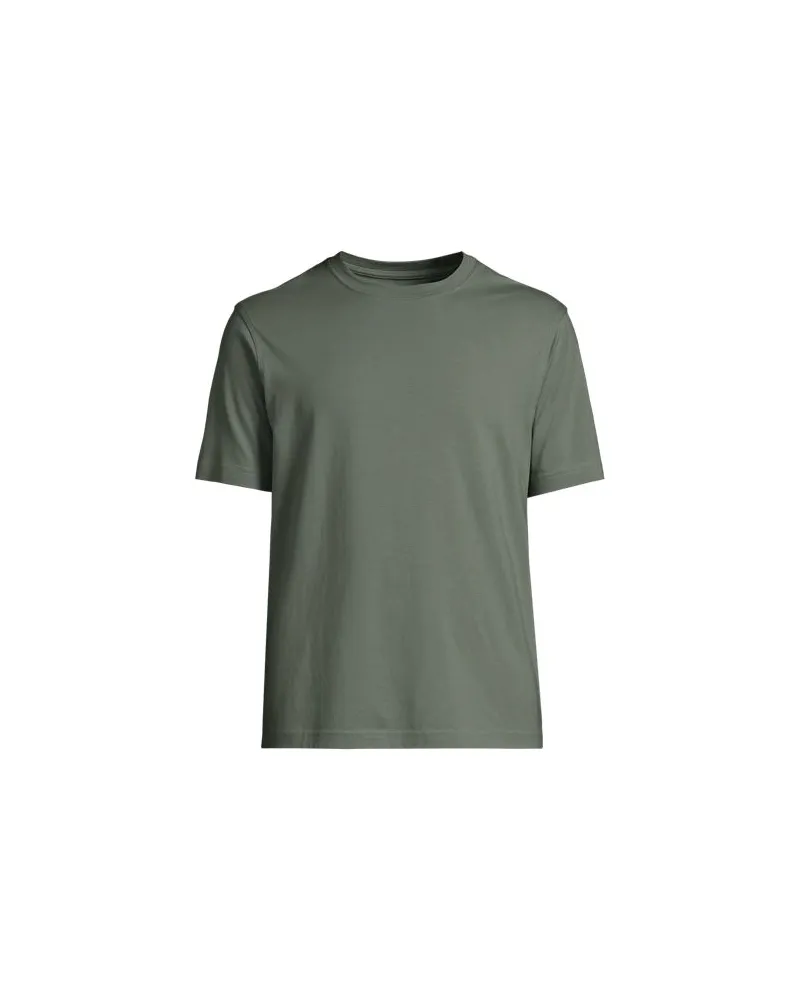 Lands' End Supima Kurzarm-Shirt mit Rundhalsausschnitt, Herren, Größe:60 regular, Grün, Baumwolle, by Grün