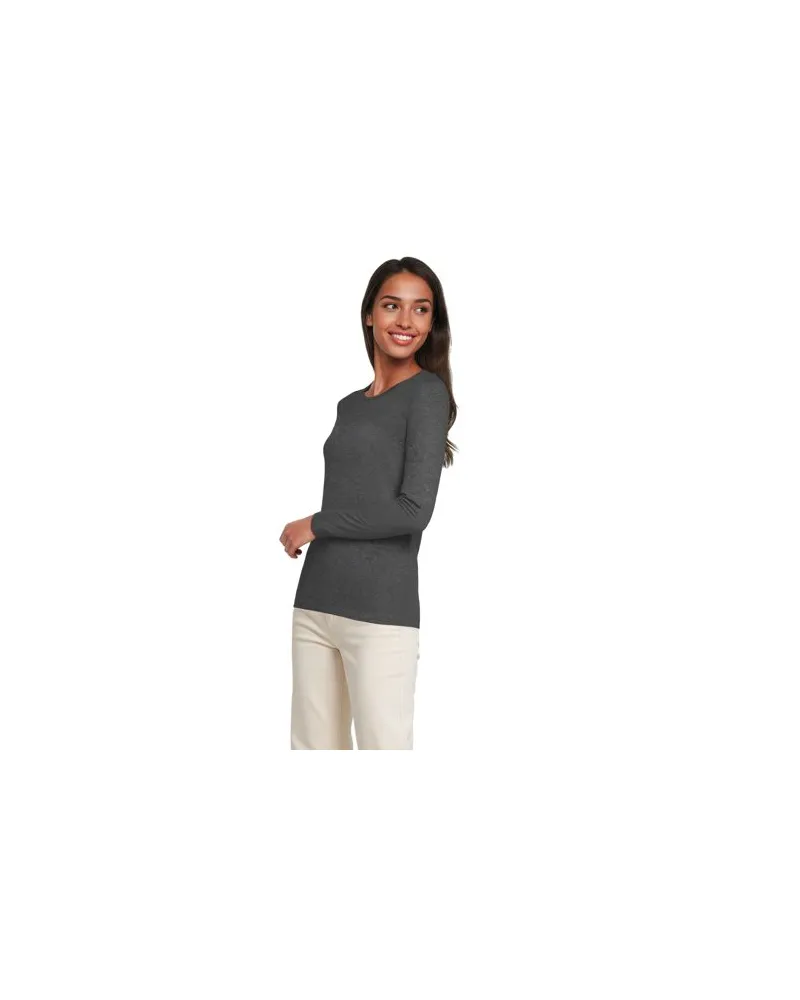Lands' End Supima-Shirt, Langarm, Damen, Größe regular, Grau, Baumwolle, by Grau