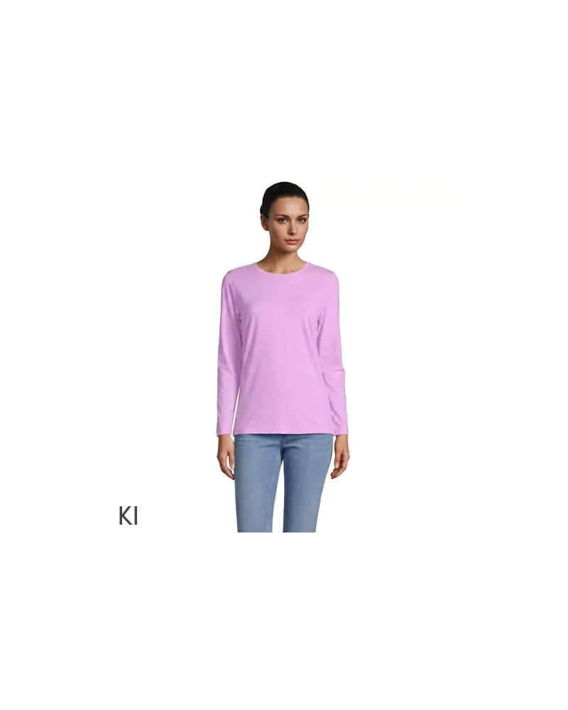 Lands' End Supima-Shirt, Langarm, Damen, Größe regular, Lila, Baumwolle, by Lila