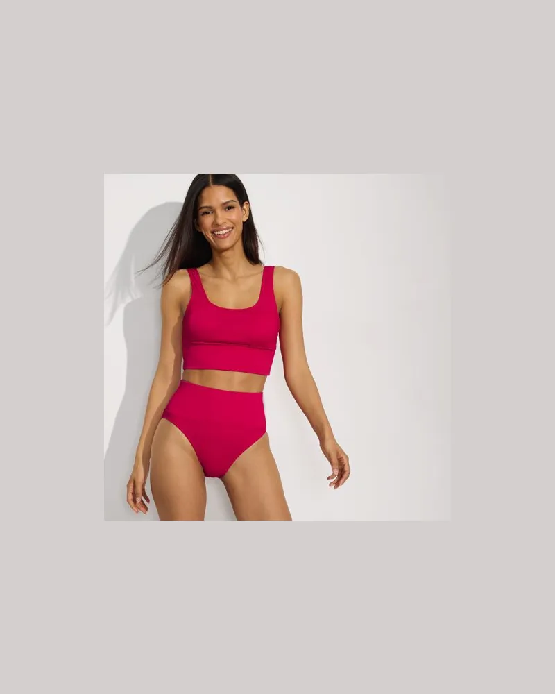 Lands' End Komfort-Midkini Ottoman, zweiteilig, Damen, Größe regular, Rot, Elasthan/Nylon-Mischung, by Rot