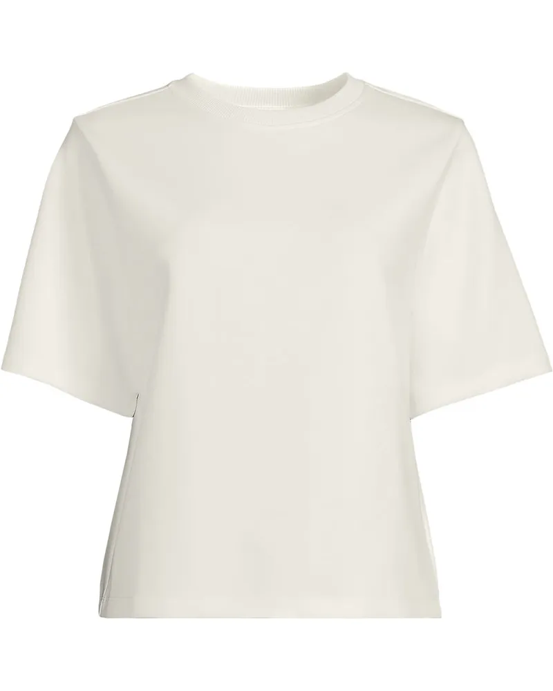 Lands' End Samtweiches Shirt mit Rundhalsausschnitt, Damen, GrÃ¶ÃŸe regular, WeiÃŸ, Baumwolle/Polyester-Mischung, by Weiãÿ