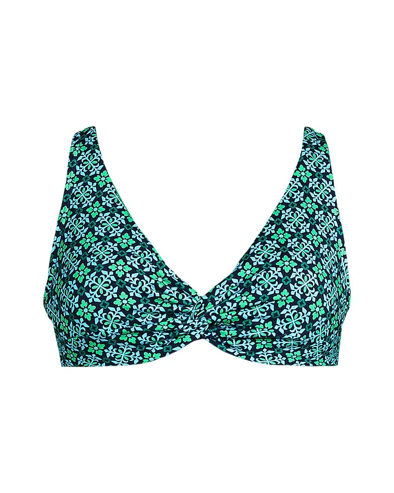 Lands' End Bikinitop mit Twist-Detail, Damen, Größe:34 regular, Blau, Elasthan/Nylon-Mischung, by Blau