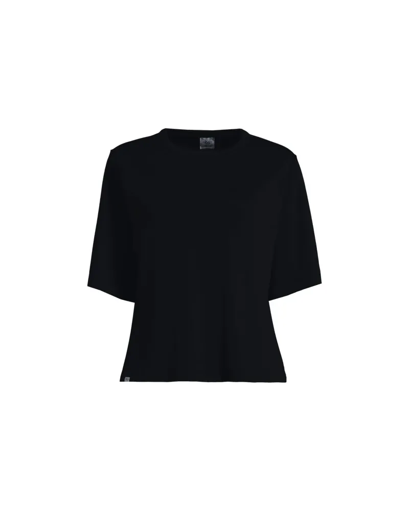 Lands' End Kastiges Supima Interlock-Shirt '63, Damen, Größe regular, Schwarz, Baumwolle, by Schwarz