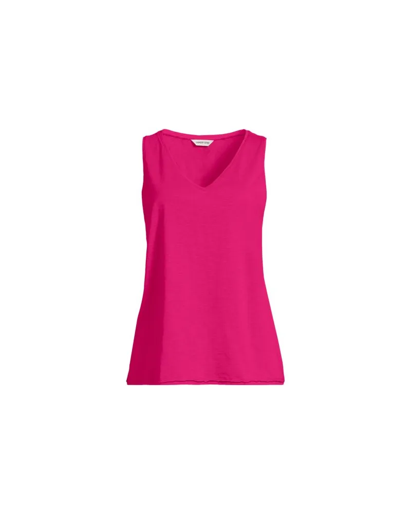 Lands' End Baumwolltop aus Flammgarn, Damen, Größe:44-46 regular, Pink, Baumwolle, by Pink