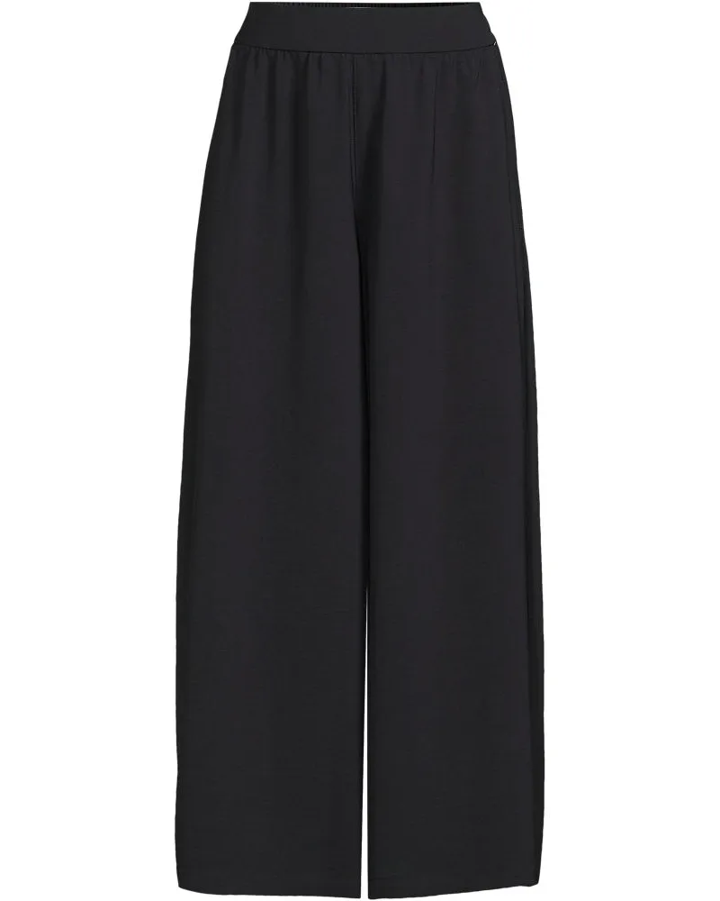 Lands' End Creaseless 7/8-Palazzohose, Damen, Größe plus, Schwarz, Polyester, by Schwarz