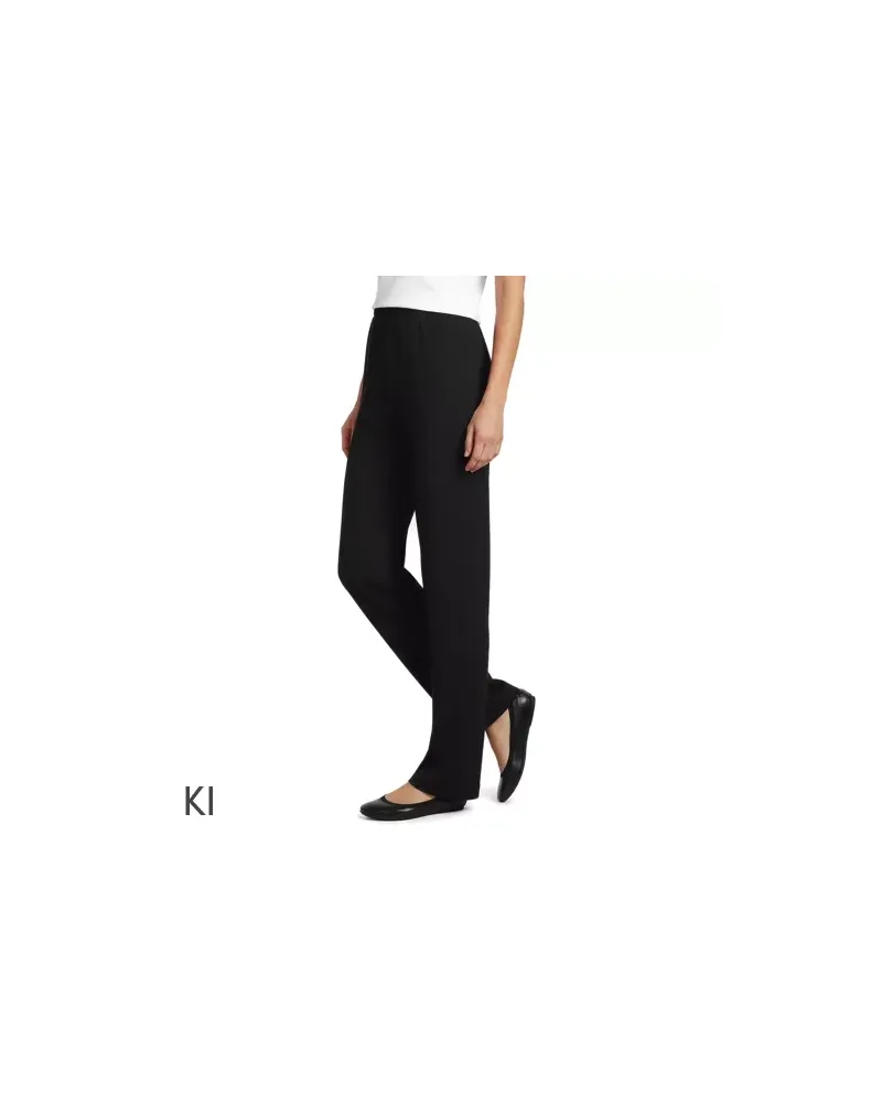 Lands' End Straight Fit Freizeithose SPORT KNIT, Damen, Größe petite, Schwarz, Baumwolle, by Schwarz