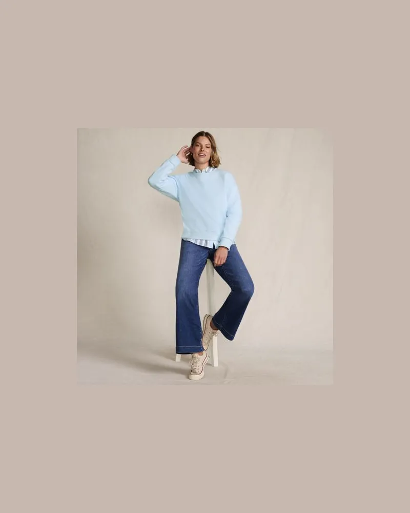 Lands' End Sweatshirt SERIOUS SWEATS, Damen, Größe plus, Blau, Elasthan/Baumwoll-Mischung/Polyester-Mischung, by Blau