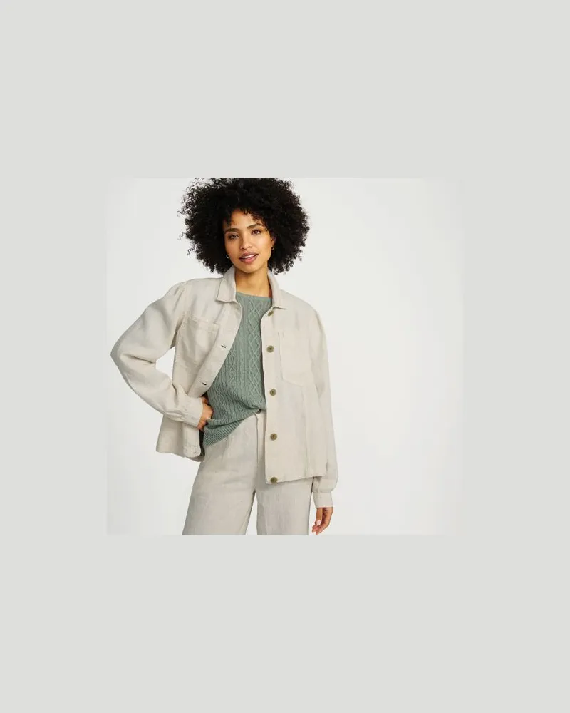 Lands' End Leinenjacke, Damen, Größe regular, Beige, Leinen, by Beige