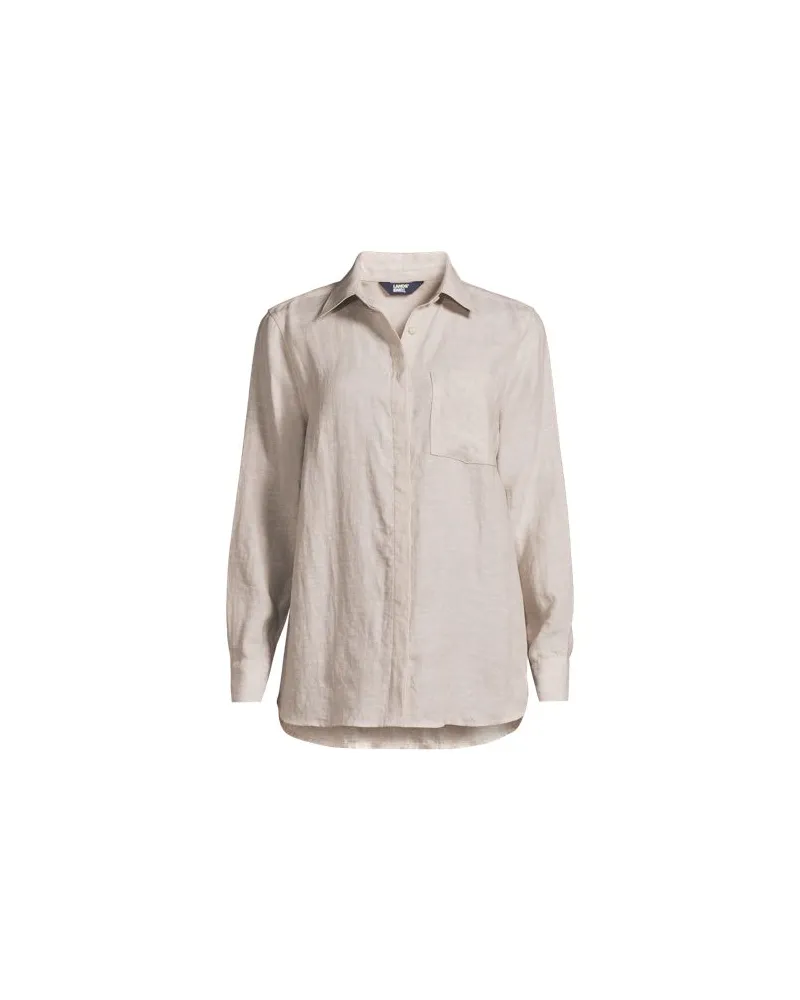 Lands' End Leinenbluse, Damen, Größe plus, Weiß, Leinen, by Weiß