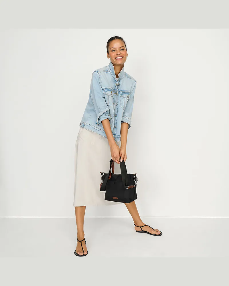 Lands' End Twill-Midirock, Damen, Größe regular, Beige, Polyester/Viskose, by Beige