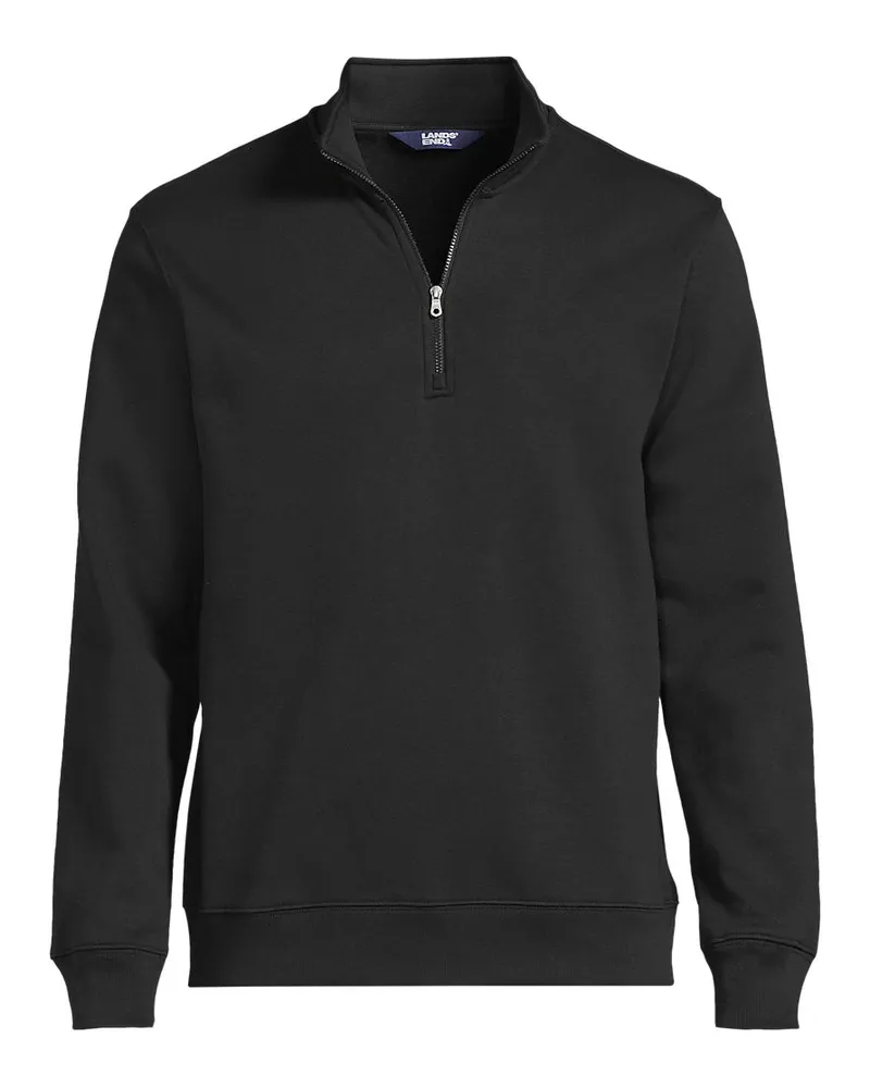 Lands' End Sweatshirt mit Reißverschluss, Herren, Größe regular, Schwarz, by Schwarz