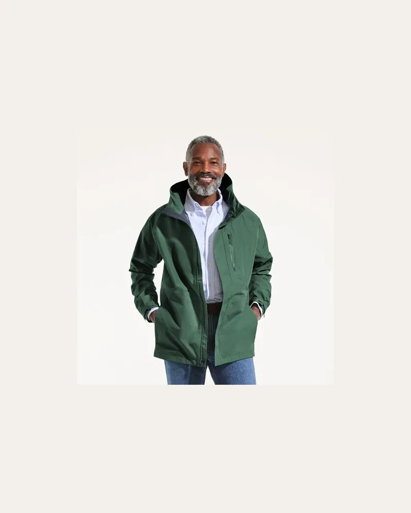 Lands' End Verstaubare wasserdichte Regenjacke, Herren, Größe:60 regular, Grün, Polyester, by Grün