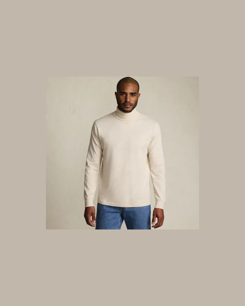 Lands' End Super-T Rollkragenshirt, Classic Fit, Herren, Größe:56-58 regular, Weiß, Baumwolle, by Weiß