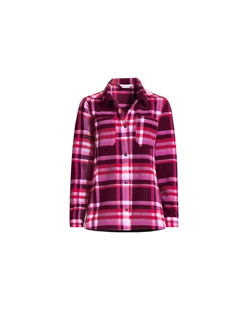 Lands' End Anyweather Fleece-Hemdjacke, Damen, Größe plus, Lila, Polyester, by Lila