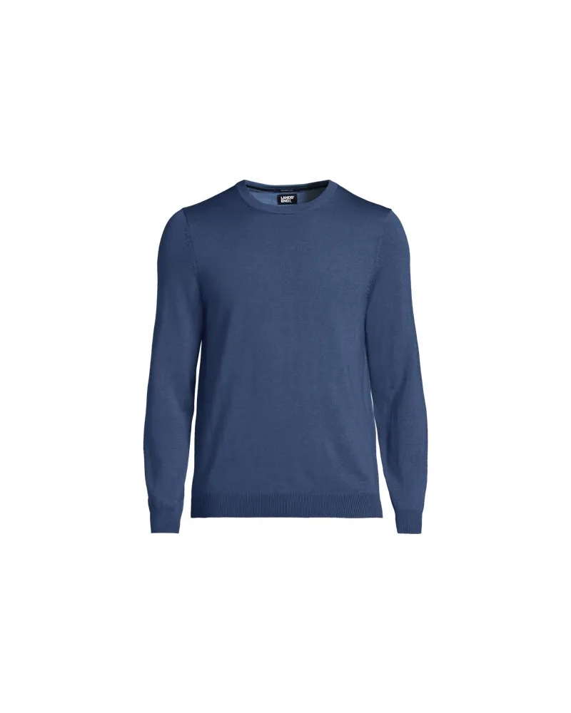 Lands' End Merino-Pullover mit Rundhalsausschnitt, Herren, Größe:44-46 regular, Blau, by Blau