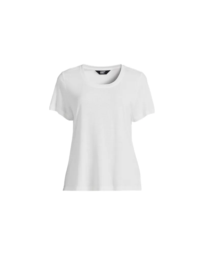 Lands' End Shirt aus Leinenmix, Damen, Größe:40-42 petite, Weiß, by Weiß