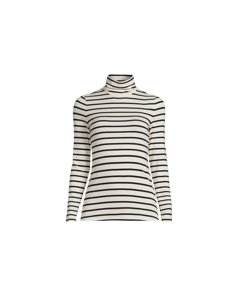 Lands' End Rollkragenshirt aus Baumwoll/Modalmix, Damen, Größe plus, Weiß, Baumwolle/Elasthan/Baumwolle Modal, by Weiß
