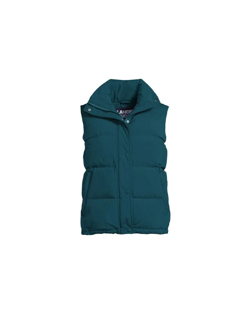 Lands' End Wasserabweisende Daunenweste, Damen, Größe regular, Blau, Nylon, by Blau