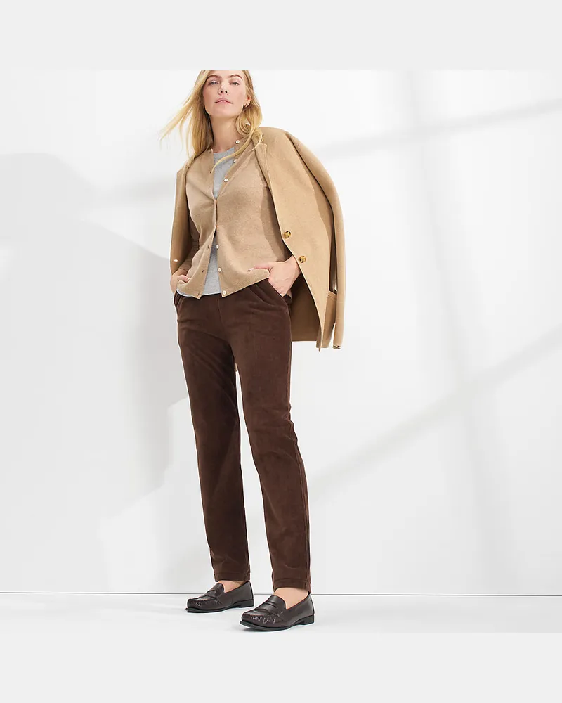 Lands' End Komfort-Cordhose SPORT KNIT, Damen, Größe tall, Braun, Baumwoll-Mischung, by Braun