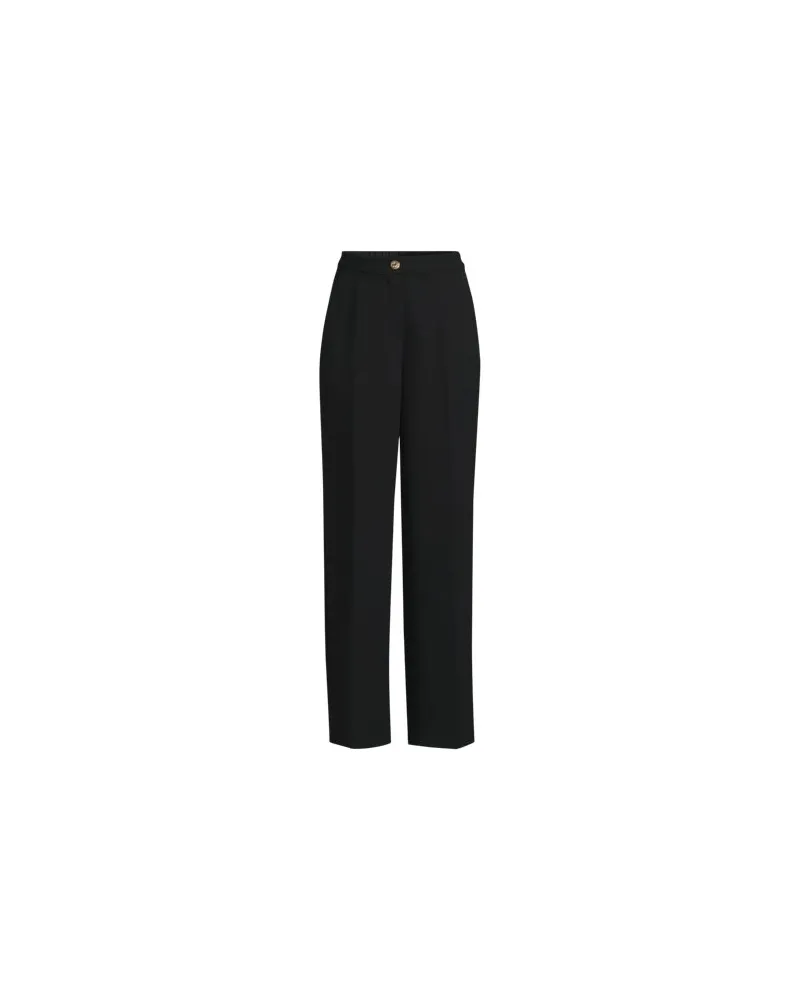 Lands' End Weite Crêpe-Hose, Damen, Größe regular, Schwarz, by Schwarz