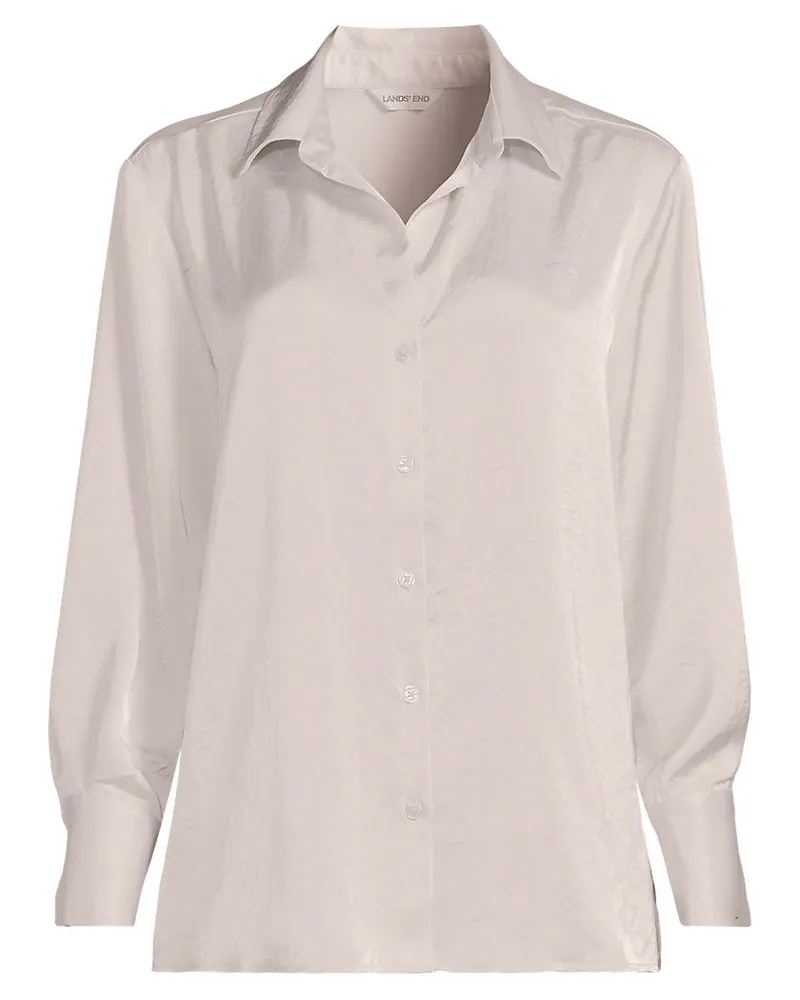 Lands' End Satinbluse, Damen, Größe plus, Braun, Polyester, by Braun