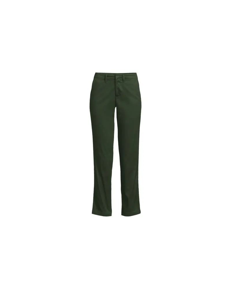 Lands' End 7/8-Chinos mit geradem Bein Mid Waist, Damen, Größe regular, Grün, by Grün