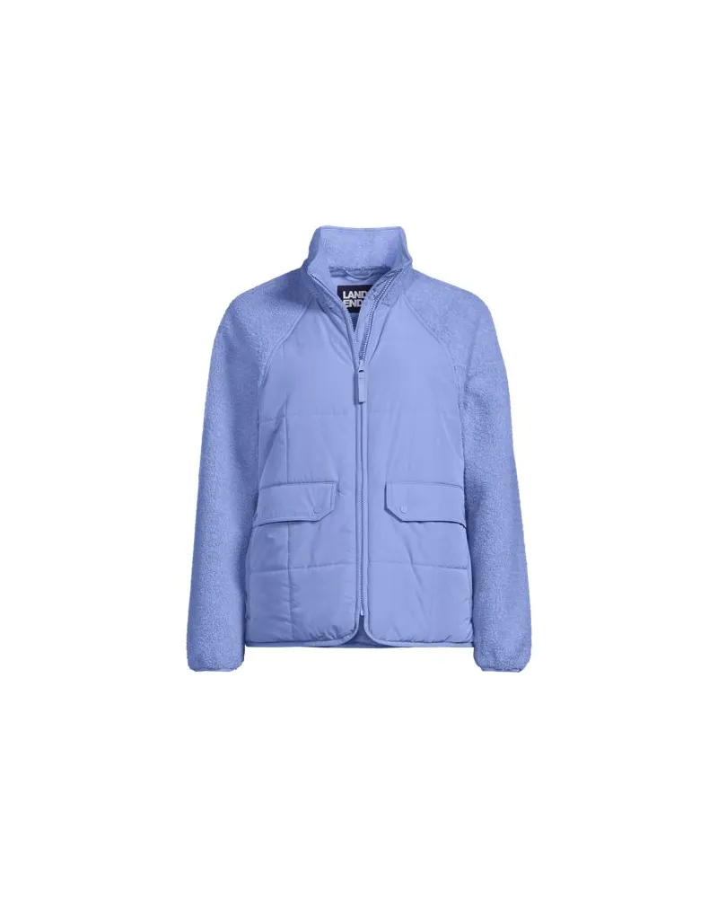 Lands' End Steppjacke mit Teddy-Ärmeln, Damen, Größe plus, Blau, Polyester, by Blau