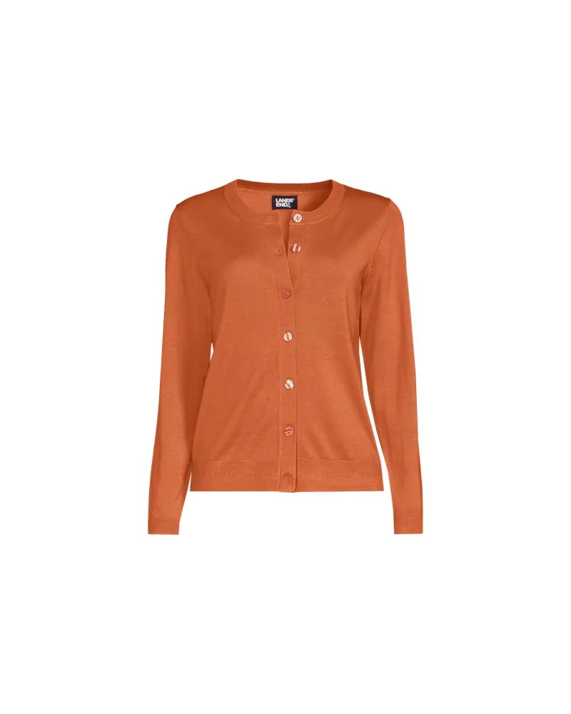 Lands' End Merino-Cardigan, Damen, Größe regular, Braun, by Braun