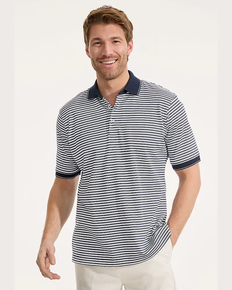 Lands' End Supima Kurzarm-Polo, Classic Fit, Herren, Größe regular, Blau, Baumwolle, by Blau