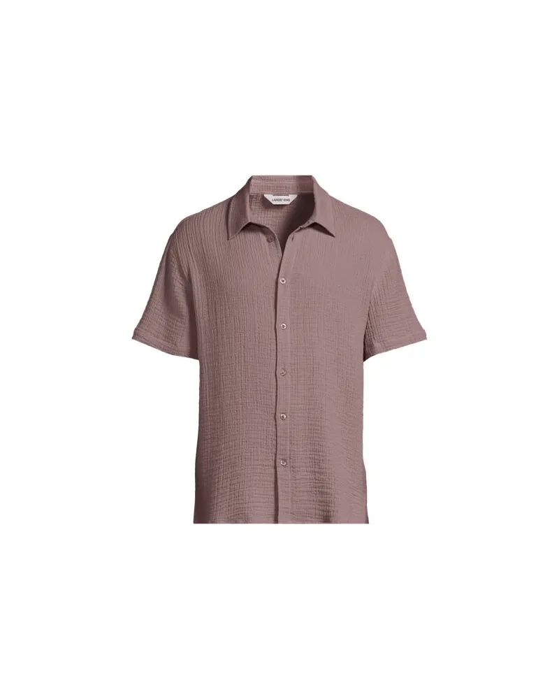 Lands' End Doppellagiges Kurzarm-Hemd, Herren, Größe:56-58 regular, Pink, by Pink