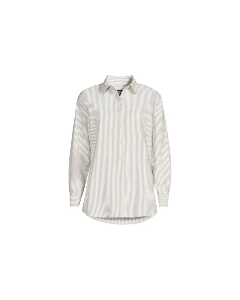 Lands' End Langarm Oxford-Hemd, Damen, Größe:44-46 petite, Beige, Baumwolle, by Beige