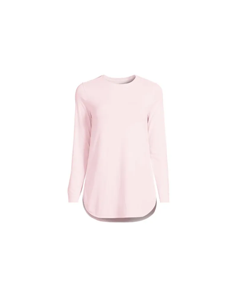 Lands' End Funktionsshirt ACTIVE mit langen Ärmeln Gestreift, Damen, Größe:44-46 regular, Pink, Elasthan/Polyester-Mischung/Baumwolle Modal, by Pink