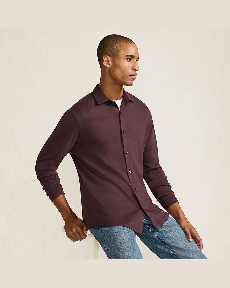 Lands' End Jerseyhemd aus Baumwolle, Herren, Größe regular, Braun, Baumwolle, by Braun