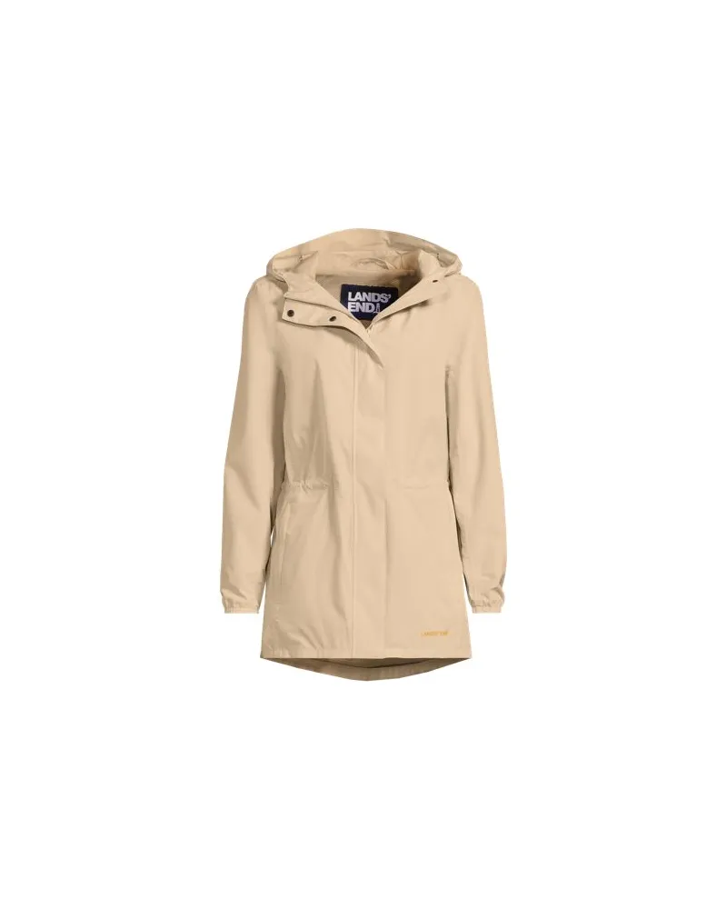 Lands' End Wasserdichte Regenjacke mit Packfach, Damen, Größe:44-46 regular, Weiß, Polyester, by Weiß