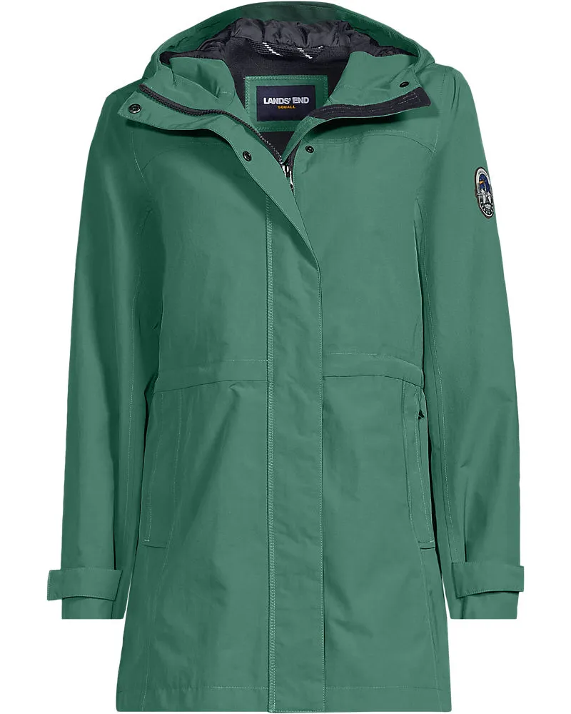 Lands' End Squall Regenmantel, Damen, Größe regular, Grün, Nylon, by Grün